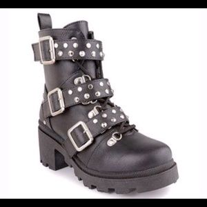 Sugar Flair Biker Moto Combat Boots size 8